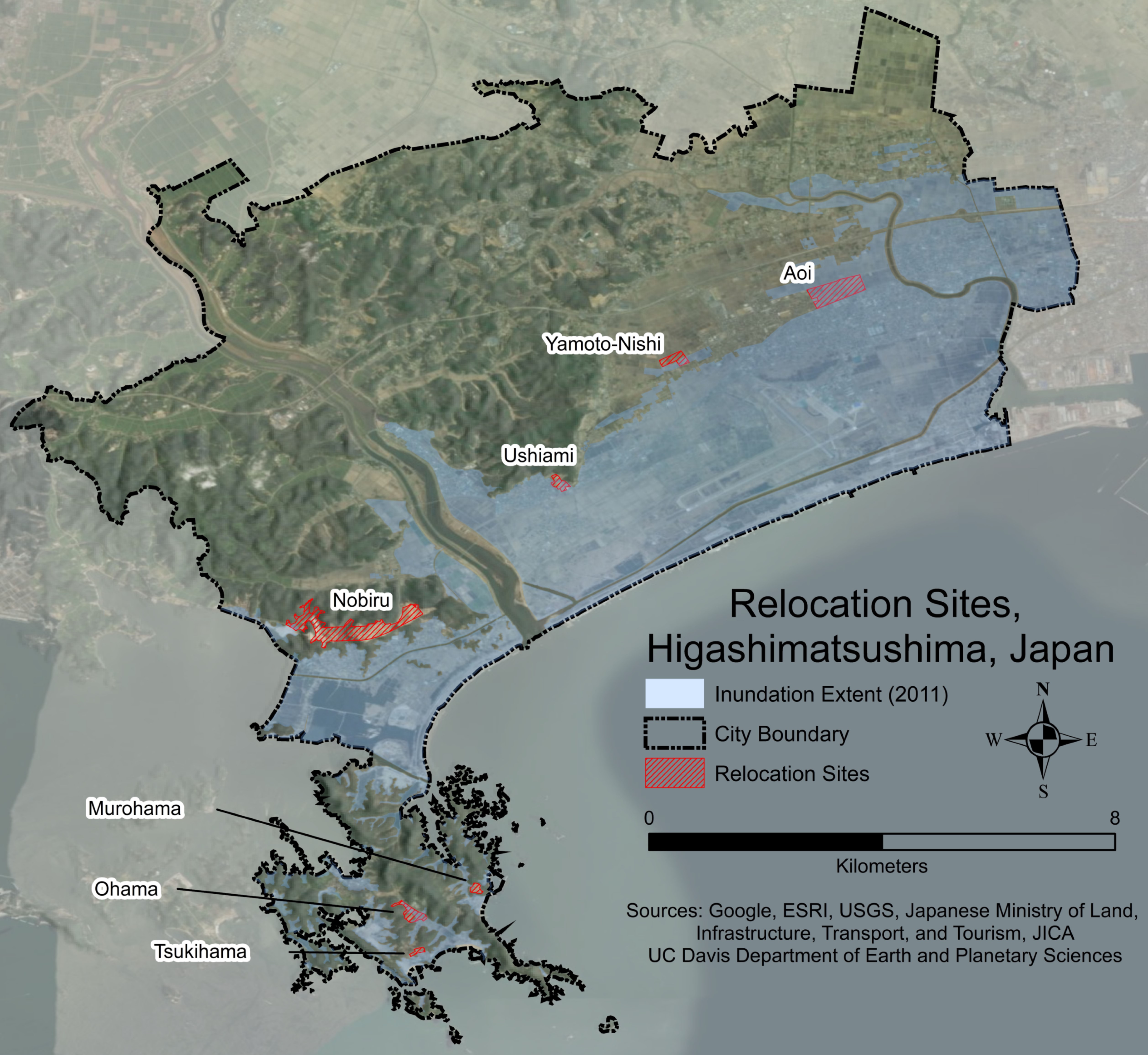 Relocation sites in Higashimatsushima